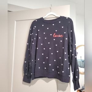 Black Love Crewneck Sweater with hearts